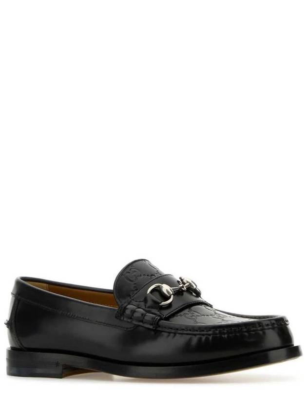 Men's GG Horsebit Leather Loafers Black - GUCCI - BALAAN 3