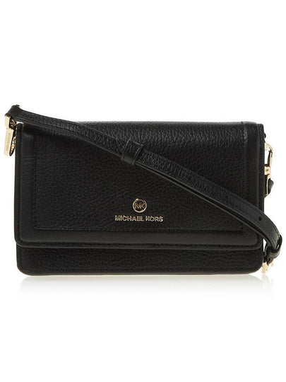 Jet Set Small Pebbled Leather Smartphone Convertible Cross Bag Black - MICHAEL KORS - BALAAN 2