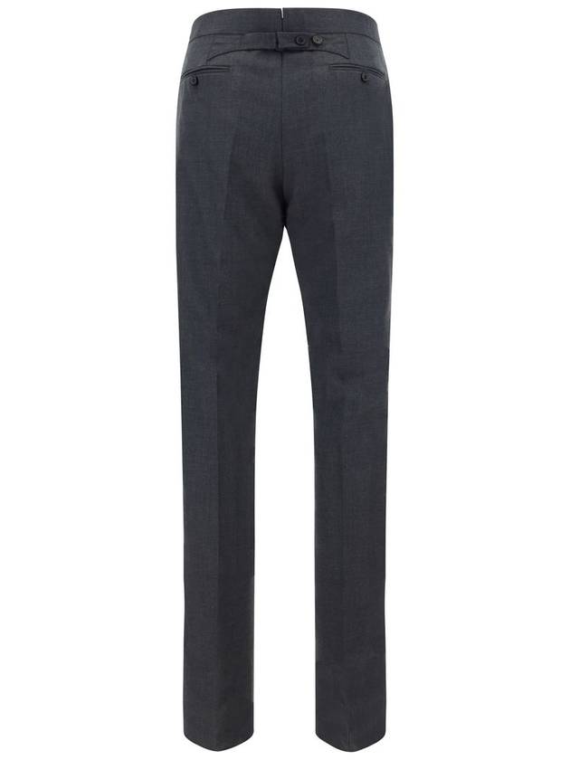 Super 120S Twill Classic Backstrap Trouser Pants Dark Grey - THOM BROWNE - BALAAN 3