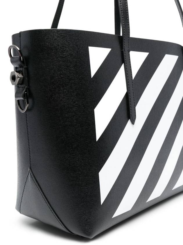 Diagonal Stripe Shopper Bag OWNA142S 21LEA001 1001 - OFF WHITE - BALAAN 7