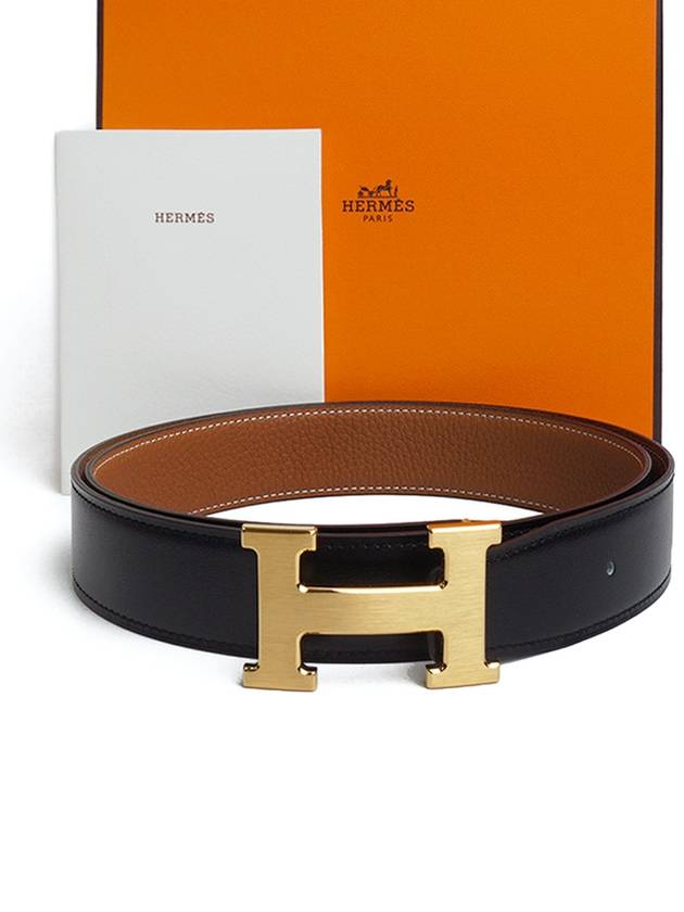 H Buckle Reversible 32mm Leather Noir Gold - HERMES - BALAAN 2