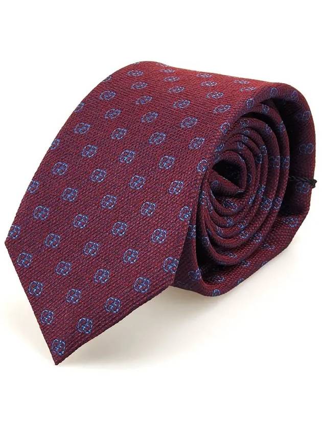 Men's GG Pattern Silk Tie Burgundy Blue - GUCCI - BALAAN 2