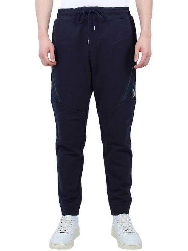 Diagonal Raised Fleece Zipped Track Pants Navy - CP COMPANY - BALAAN 2