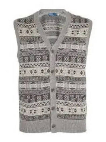 Fair Isle Cotton Blend Sweater Vest Grey - POLO RALPH LAUREN - BALAAN 1