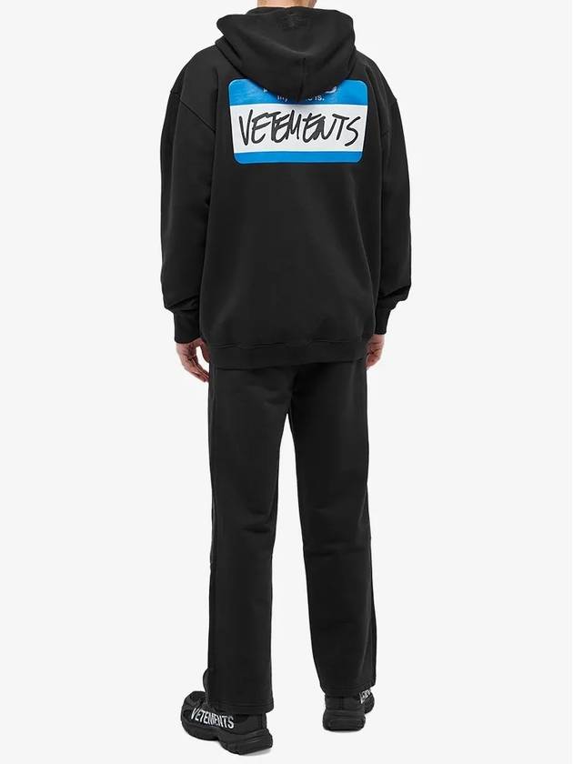 Logo Print Cotton Zip-Up Hoodie Black - VETEMENTS - BALAAN 6