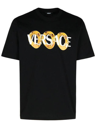 Versace Black Cotton T-Shirt - VERSACE - BALAAN 1