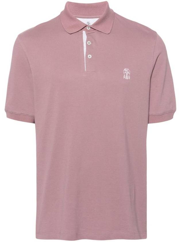 Logo Cotton Polo Shirt Pink - BRUNELLO CUCINELLI - BALAAN 1