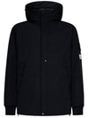 Logo Wappen Patch Hooded Jacket Black - STONE ISLAND - BALAAN 2