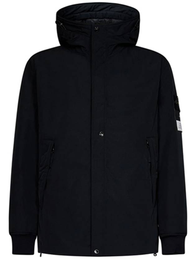 Logo Wappen Patch Hooded Jacket Black - STONE ISLAND - BALAAN 2