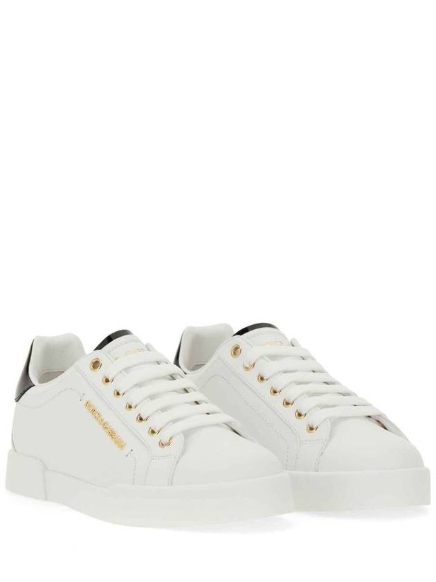 Women's Calfskin Nappa Portofino Sneakers White - DOLCE&GABBANA - BALAAN 4