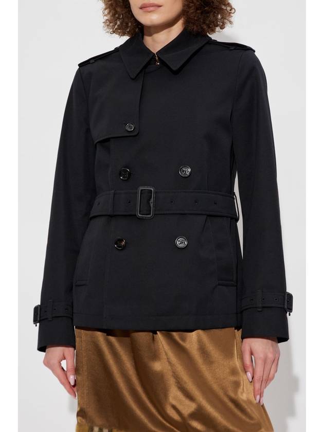 Burberry Short Trench Coat With Belt, Women's, Black - BURBERRY - BALAAN 3