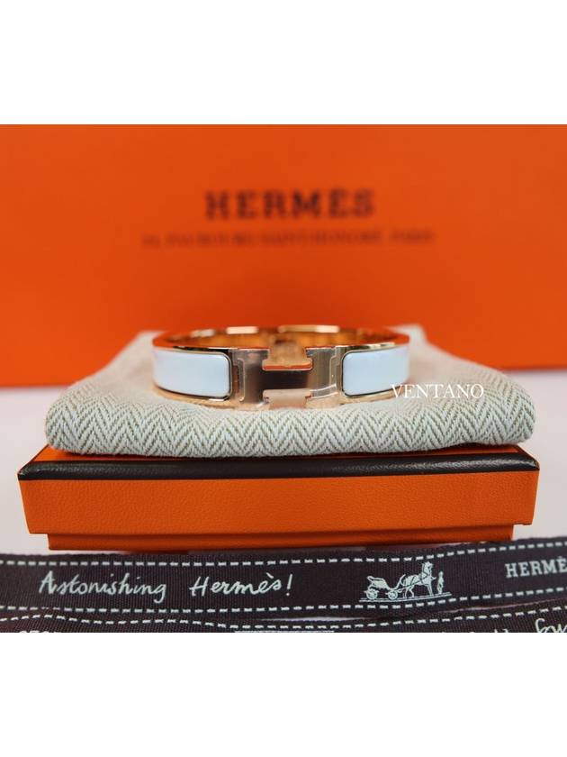 Click Ash Bracelet Rose Gold White PM - HERMES - BALAAN 1