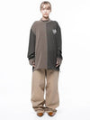 Men s M243MT03KA Circular Reverse Sleeve Half Neck Sweatshirt Khaki Beige - CHANCE'S NOI - BALAAN 5