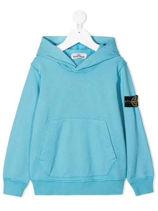 Stone Kids Waffen Patch Hood Sweatshirt Aqua 741661640 V0042 - STONE ISLAND - BALAAN 2