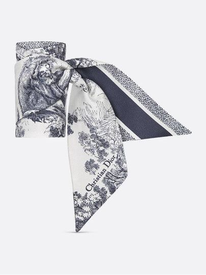 Toile de Jouy Sauvage Mitzah Silk Twill Scarf Ivory Navy - DIOR - BALAAN 2