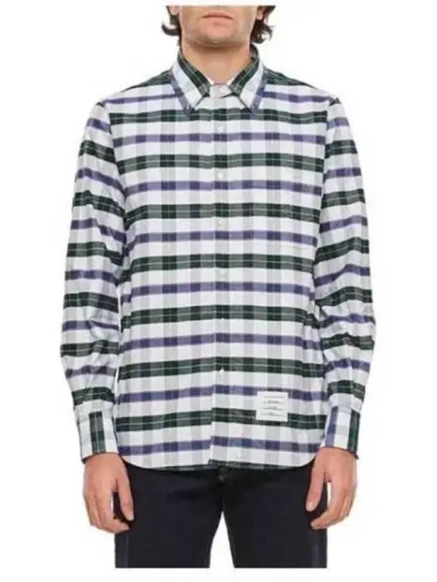 Oxford Tartan Check Cotton Long Sleeve Shirt - THOM BROWNE - BALAAN 2