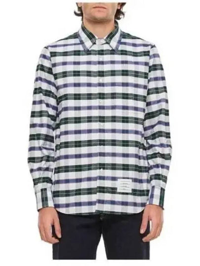 Oxford Tartan Check Cotton Long Sleeve Shirt - THOM BROWNE - BALAAN 2