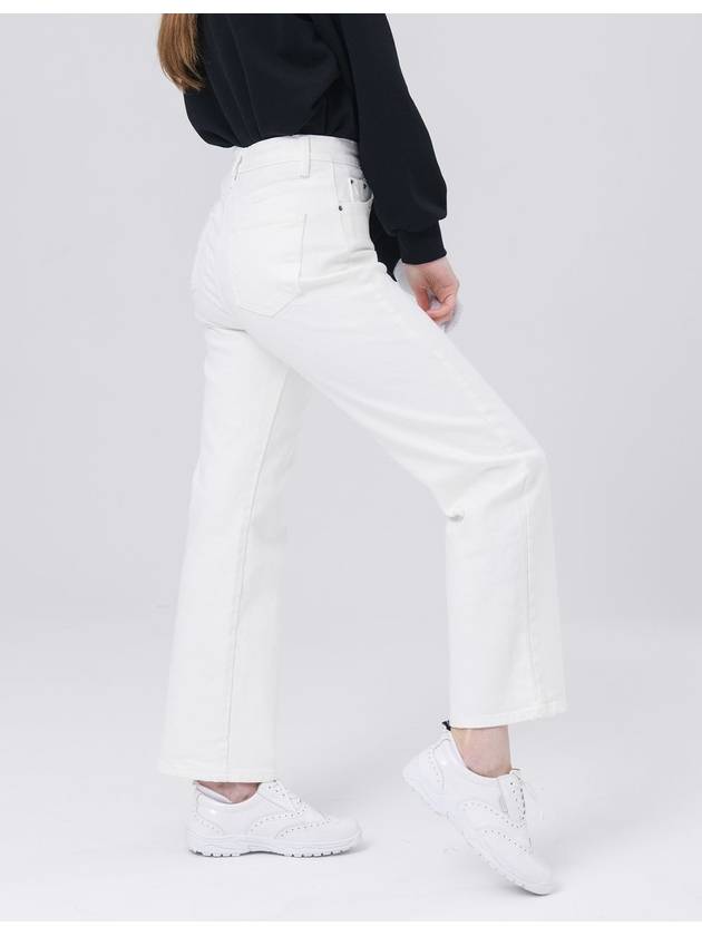 Waist Belt Inner Banding Straight Fit Cotton Span White Pants DO3242PT62 - DOYOUKNOWMC GOLF WEAR - BALAAN 3