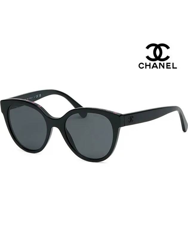 Sunglasses CH5414 C1711 S4 Butterfly Logo Lettering Cat Eye - CHANEL - BALAAN 1