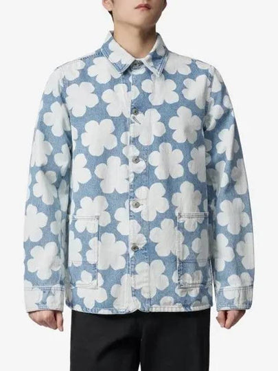 Floral Print Denim Jacket Blue - KENZO - BALAAN 2