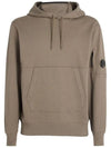 Brushed Emerized Diagonal Fleece Lens Hoodie Brown - CP COMPANY - BALAAN 2