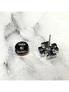 Crystal Logo Stud Earrings Silver - TORY BURCH - BALAAN.