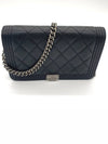 Boy Cossbody Bag Grained Calfskin Ruthenium Black - CHANEL - BALAAN 2