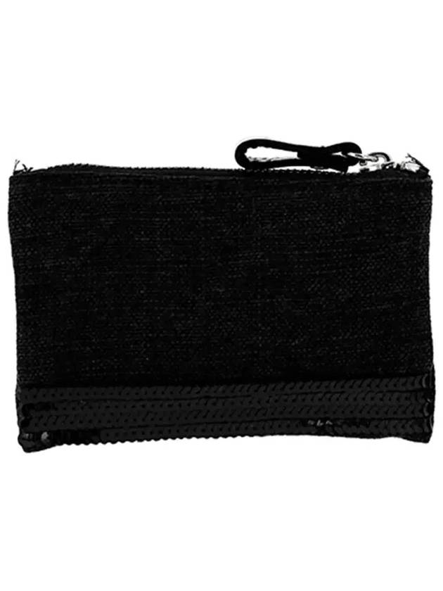 Sequin Zipper Small Pouch Bag Black - VANESSA BRUNO - BALAAN 5