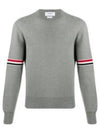 Men's Milan Stitch Armband Crew Neck Knit Top Light Grey - THOM BROWNE - BALAAN 2