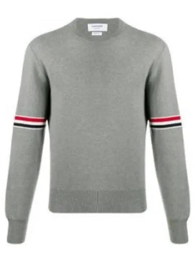 Men's Milan Stitch Armband Crew Neck Knit Top Light Grey - THOM BROWNE - BALAAN 2