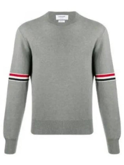 Men's Milan Stitch Armband Crew Neck Knit Top Light Grey - THOM BROWNE - BALAAN 2