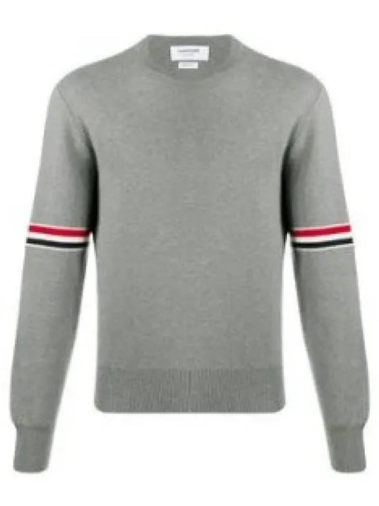 Men's Milan Stitch Armband Crew Neck Knit Top Light Grey - THOM BROWNE - BALAAN 2