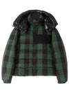 Men's Aubrock Check Down Padded Jacket Green - MONCLER - BALAAN 2