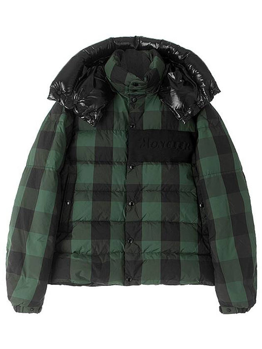 Men's Aubrock Check Down Padded Jacket Green - MONCLER - BALAAN 2