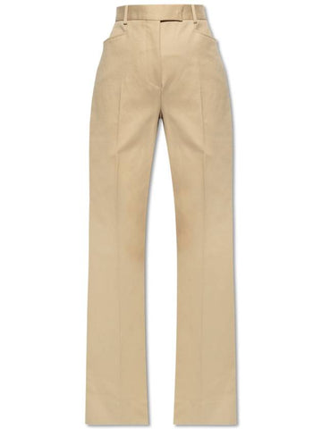 Tom Ford Cotton Trousers, Women's, Beige - TOM FORD - BALAAN 1