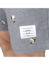 Bird Bee Embroidered Loopback Cotton Sweat Shorts Grey - THOM BROWNE - BALAAN 9