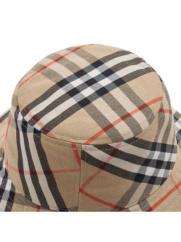 Check Cotton Blend Bucket Hat Beige - BURBERRY - BALAAN 9