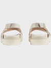 Gold Logo Leather Sandals White - GUCCI - BALAAN 5