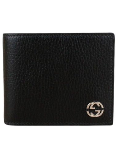 GG Interlocking Two Tone Half Wallet Black - GUCCI - BALAAN 1