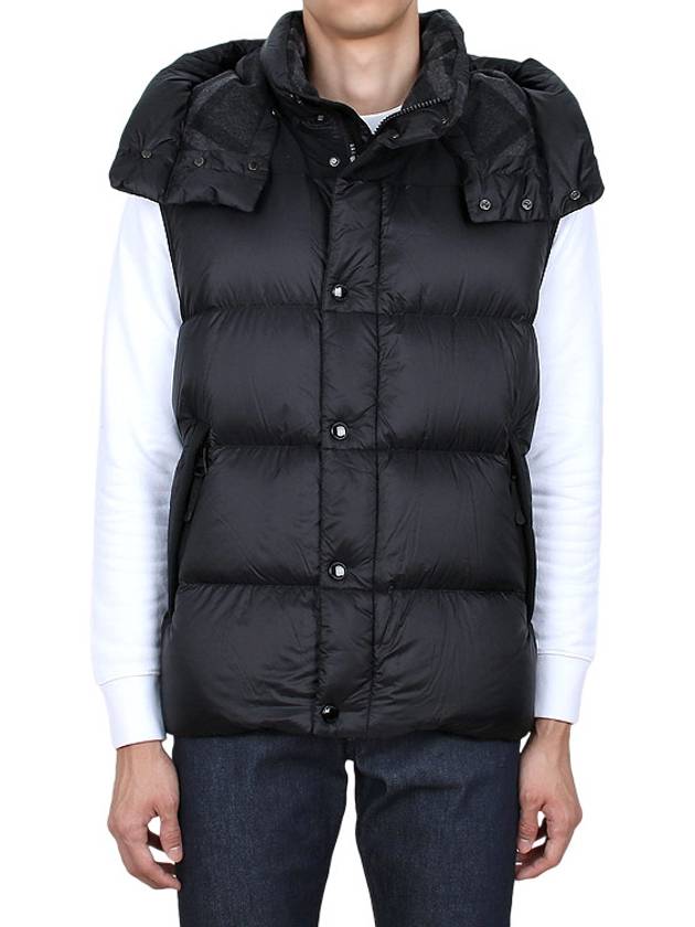 Logo Patch Hooded Down Padding Black - BURBERRY - BALAAN 7