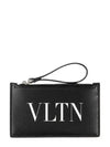 VLTN Logo Zipper Card Wallet Black - VALENTINO - BALAAN 2