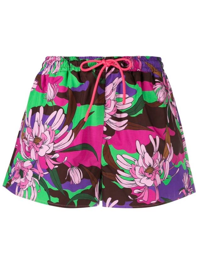 Drawstring Floral Print Shorts - MONCLER - BALAAN 1