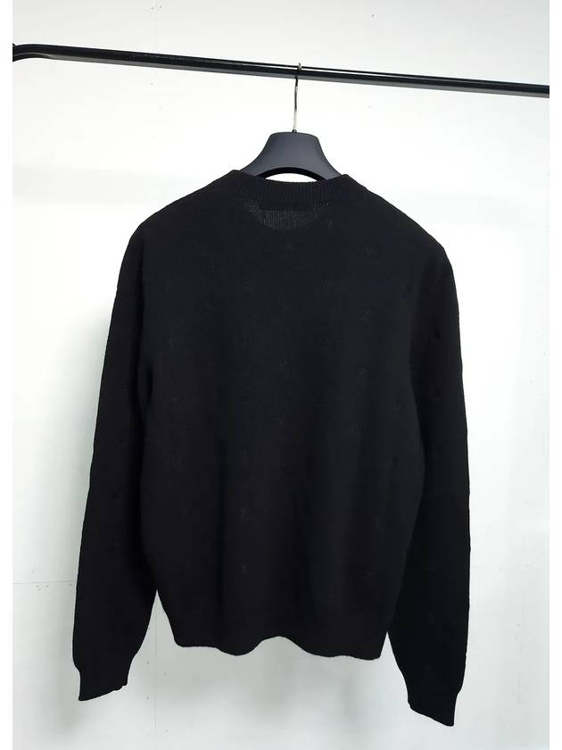 Embroidered Signature Merino Crew Neck Knit Top Black - LOUIS VUITTON - BALAAN 6