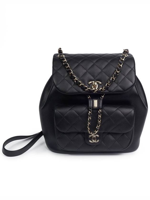 Backpack Calfskin Gold Metal Black - CHANEL - BALAAN 3