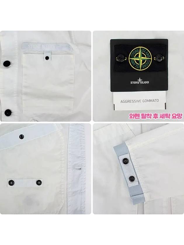 Compass Patch Shirt Jacket White - STONE ISLAND - BALAAN 6