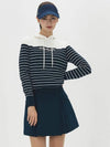 Women s striped hooded knit sweater DE3WSW261TB - DUVIK - BALAAN 9