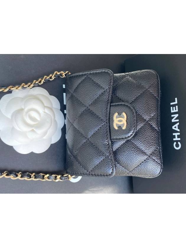 Women s Classic Logo Caviar Chain Mini Cross Bag Black - CHANEL - BALAAN 3