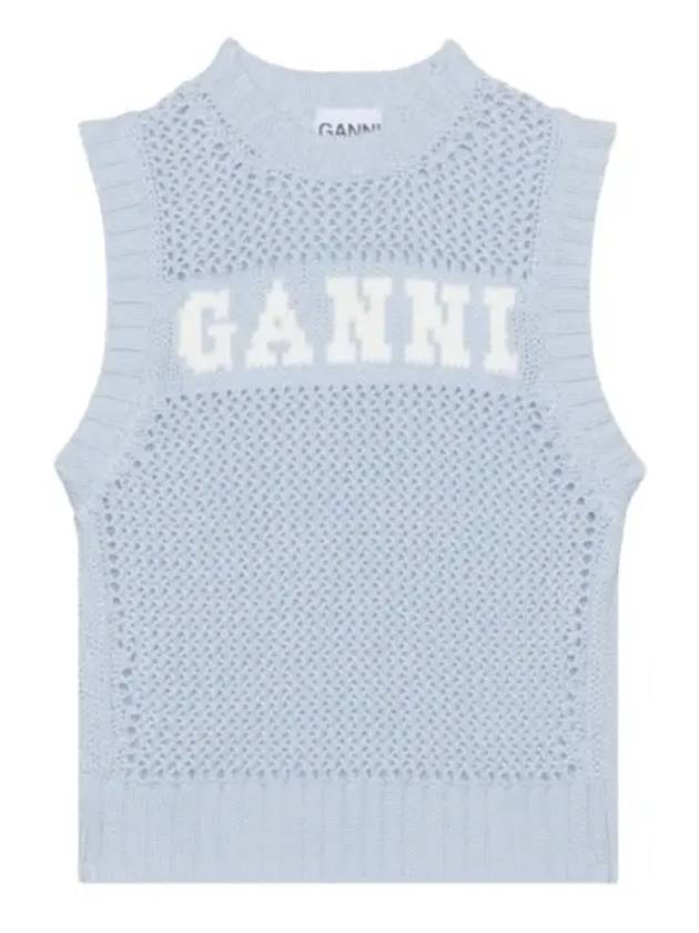 Wool rope knit vest K2100 033 - GANNI - BALAAN 2