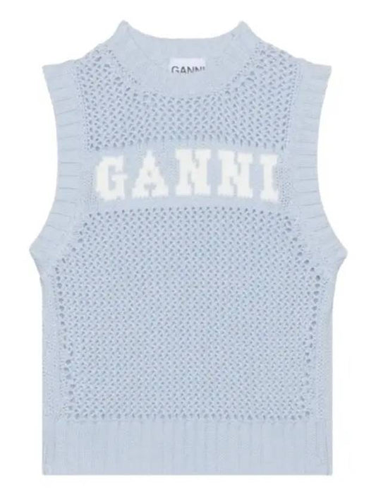 Wool rope knit vest K2100 033 - GANNI - BALAAN 2