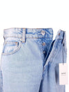 Classic Fit Cotton Denim Straight Jeans Light Blue - AMI - BALAAN 3